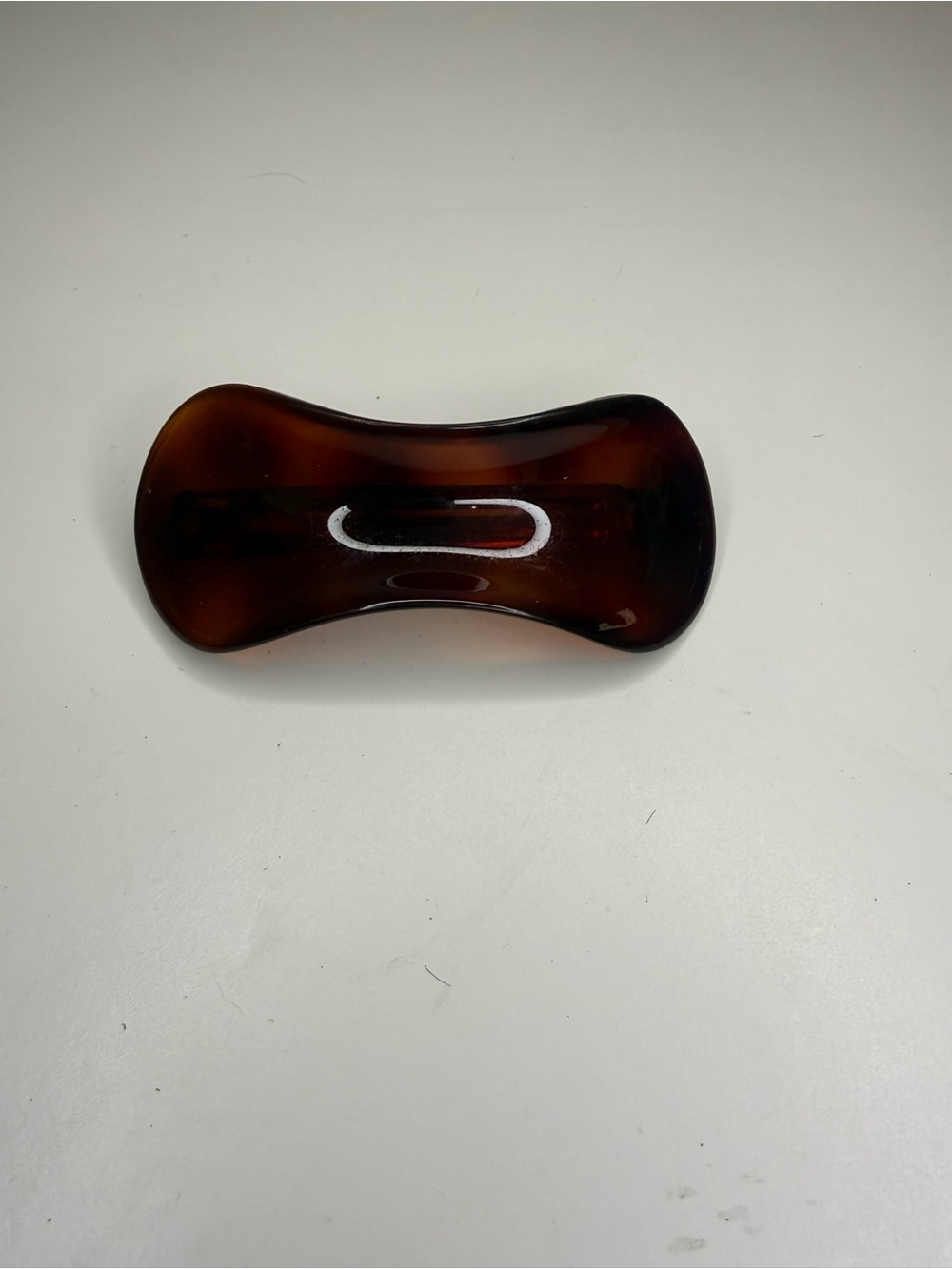 Vintage Helfrance Curve Tortoise Lucite French Barrette Hair Clip 4” Brown Retro